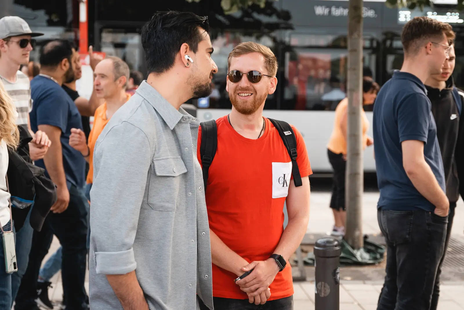 Outreach-Gespräch auf einem Einsatz